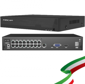 NVR PoE 16 Canali Foscam FNA216HE PoE da 16 canali a 8MP con funzione P2P con App Foscam