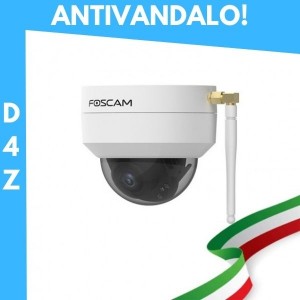 [ RICONDIZIONATA ] Telecamera [ANTIVANDALO / ESTERNI] D4Z Telecamera IP da esterno Motorizzata Foscam Wifi 4 megapixel 1080P Antivandalo Colore Bianco