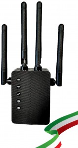 [RIPETITORE WIFI] Foscam WiFi Range Extender Router Ripetitore di segnale Internet 1200 Mbps amplificatore wireless dual band 2.4G e 5GHz con segnale led intelligente - alta velocità, configurazione con pulsante WPS porta Ethernet