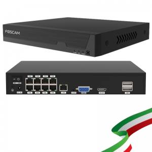 NVR PoE 8 Canali Foscam FNA108HE PoE da 8 canali a 8MP con funzione P2P con App Foscam