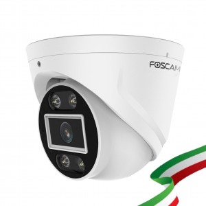 [ RICONDIZIONATA ] Foscam T5EP Telecamera IP PoE da 5MP, rilevamento veicoli, audio bidirezionale e allarme sonoro e luminoso colore Bianco