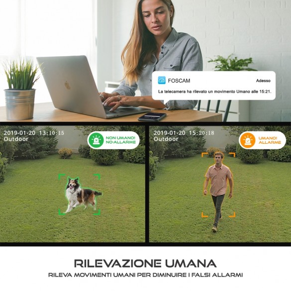 [ RICONDIZIONATA ] Telecamera [ANTIVANDALO / ESTERNI] D4Z Telecamera IP da esterno Motorizzata Foscam Wifi 4 megapixel 1080P Antivandalo Colore Bianco
