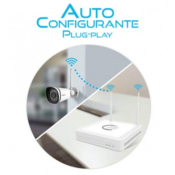 Kit Videosorveglianza FN8108W-B4-N WiFi 8 Canali Foscam con 4 Telecamere IP Wireless Full HD 1080P con sistema Mesh, Hardisk non incluso