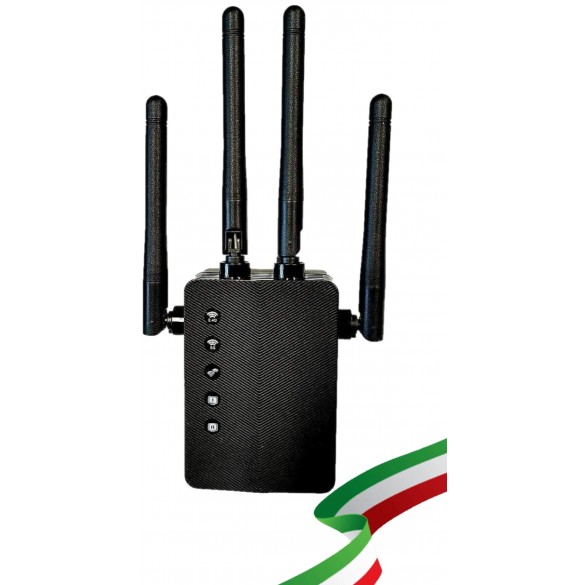 [RIPETITORE WIFI] Foscam WiFi Range Extender Router Ripetitore di segnale Internet 1200 Mbps amplificatore wireless dual band 2.4G e 5GHz con segnale led intelligente - alta velocità, configurazione con pulsante WPS porta Ethernet