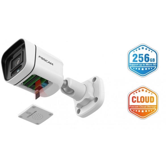 Foscam V4EC Telecamera da Esterno POE 2K Starlight con Visione Notturna a Colori