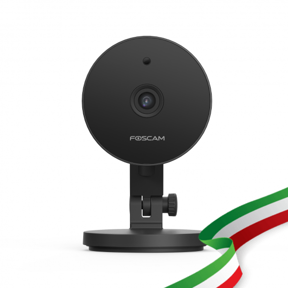 Foscam C2M Nera Telecamera IP da Interno WiFi 2.4/5 Ghz HD 1080p (2.0 Megapixel), Visione notturna, Motion Detection, E-mail Alert, microSD slot Colore nero