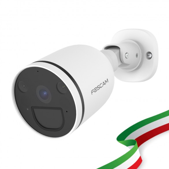 [ RICONDIZIONATA ] Foscam S41 Telecamera Ip Wifi Dual Bullet con faro LED integrato 4 Megapixel Wifi Dual 2.4/5Ghz HD 2K visione notturna, rilevamento movimento e allarme