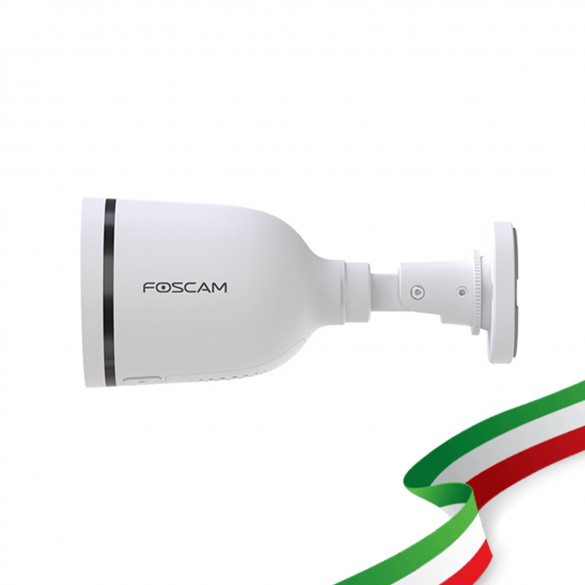 [ RICONDIZIONATA ] Foscam S41 Telecamera Ip Wifi Dual Bullet con faro LED integrato 4 Megapixel Wifi Dual 2.4/5Ghz HD 2K visione notturna, rilevamento movimento e allarme