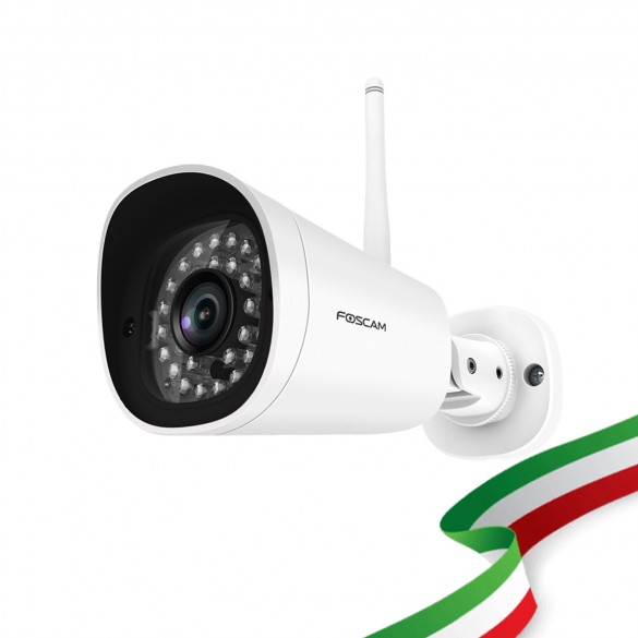 Telecamera aggiuntiva FI9911W per Kit Foscam Wireless FN8108W-B4 Risoluzione 3 Megapixel 1080P Alimentazione 12V Colore Bianco