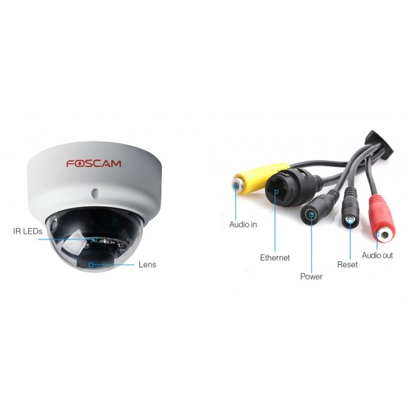 Telecamera  Foscam D2EP da esterno waterproof HD 2 megapixel  POE funzione P2P 4mm 70°