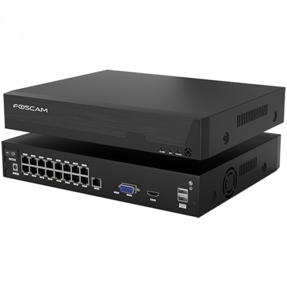 NVR PoE 16 Canali Foscam FNA216HE PoE da 16 canali a 8MP con funzione P2P con App Foscam