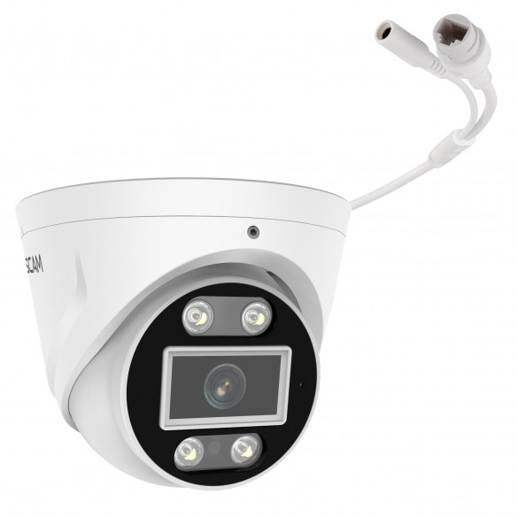 [ RICONDIZIONATA ] Foscam T5EP Telecamera IP PoE da 5MP, rilevamento veicoli, audio bidirezionale e allarme sonoro e luminoso colore Bianco
