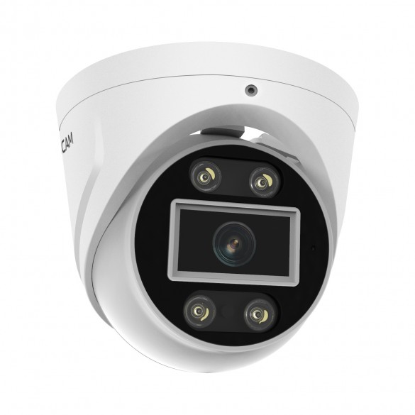 [ RICONDIZIONATA ] Foscam T5EP Telecamera IP PoE da 5MP, rilevamento veicoli, audio bidirezionale e allarme sonoro e luminoso colore Bianco