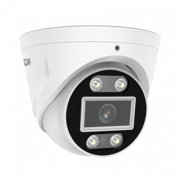 [ RICONDIZIONATA ] Foscam T5EP Telecamera IP PoE da 5MP, rilevamento veicoli, audio bidirezionale e allarme sonoro e luminoso colore Bianco