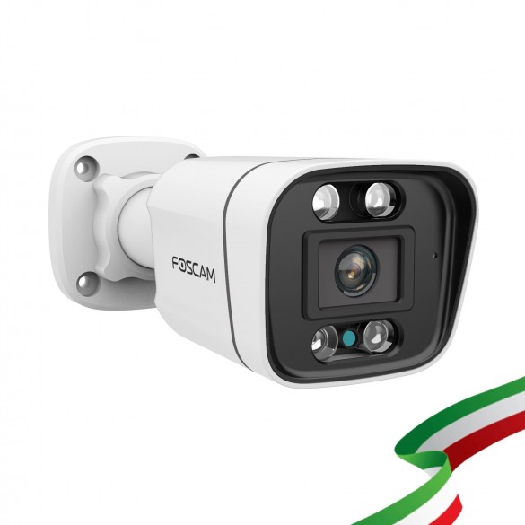 Telecamera IP Spotlight Foscam V8EP con faro LED e sirena integrati, 8 Megapixel POE