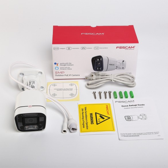 [ RICONDIZIONATA ] Telecamera IP Spotlight Foscam V5EP con faro LED e sirena integrati, 5 Megapixel POE