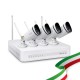 Kit Videosorveglianza FN8108W-B4-N WiFi 8 Canali Foscam con 4 Telecamere IP Wireless Full HD 1080P con sistema Mesh, Hardisk non incluso