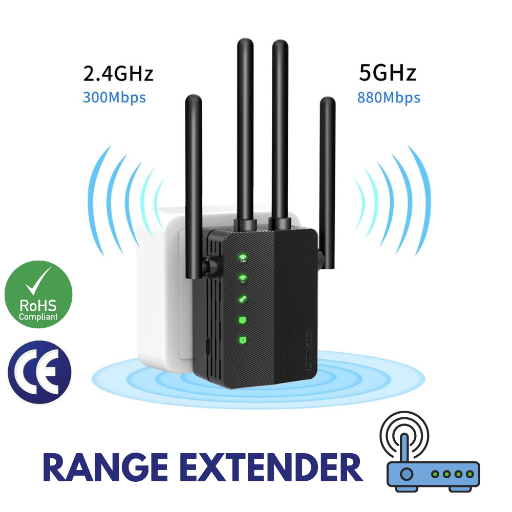 Foscam WiFi Range Extender Ripetitore segnale Internet 1200 Mbps